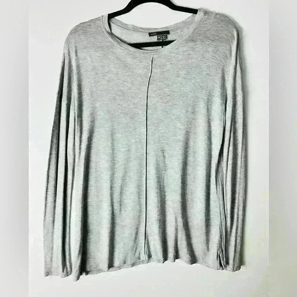 Vince Long-Sleeve Crewneck Top with Middle Seam - Picture 1 of 6